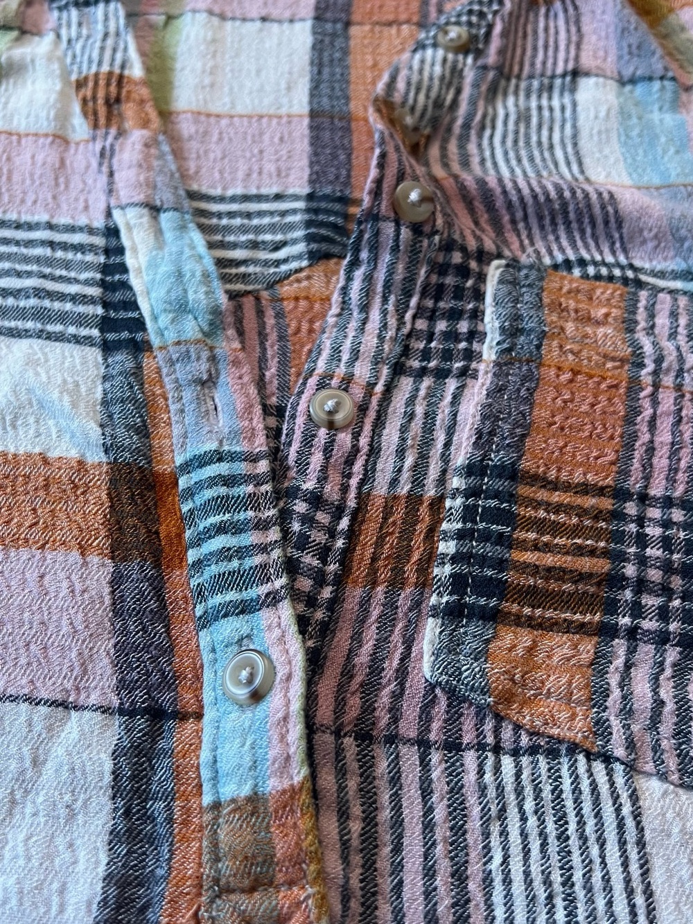 Plaid Aly Puff-Sleeve Blouse by Pilcro, Anthropologie - Picture 6 of 8
